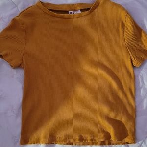 (2 for $10) Mustard Yellow H&M Crop Shirt